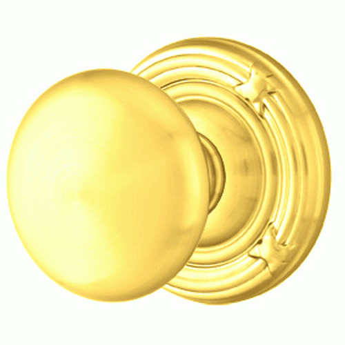 2 1/4 Inch Solid Brass Providence Door Knob Set With Ribbon & Reed Rosette (Several Finish Options) EMTEK