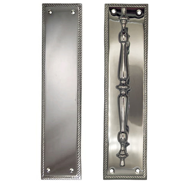 11 1/2 Inch Georgian Roped Style Door Pull and Push Plate (Several Finishes Available) COPPER MOUNTAIN HARDWARE