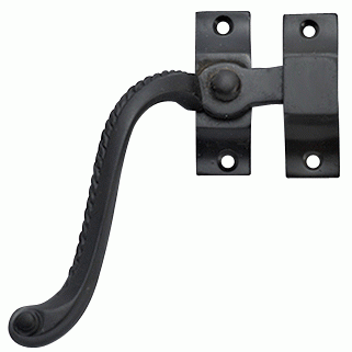 Solid Brass Left Hinge Window Lock Georgian Roped Pattern (Oil Rubbed Bronze) Copper Mountain Hardware