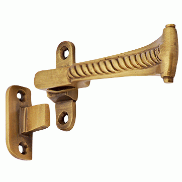 Solid Brass Georgian Roped Universal Style Casement Window Latch (Antique Brass Finish) Copper Mountain Hardware