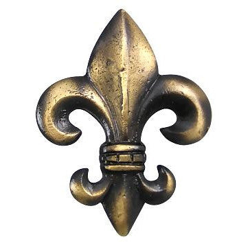 2 5/8 Inch Fleur de Lis Knob (Antique Brass Finish) COPPER MOUNTAIN HARDWARE