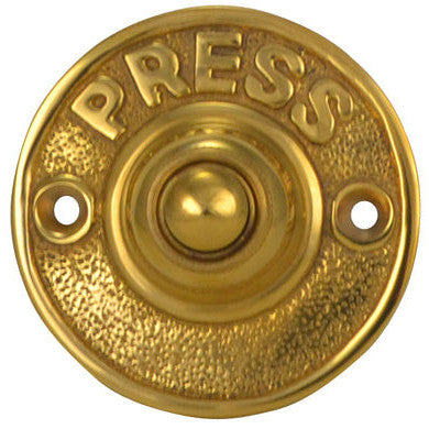 Classic American PRESS Doorbell Push Button (Polished Brass Finish) COPPER MOUNTAIN HARDWARE