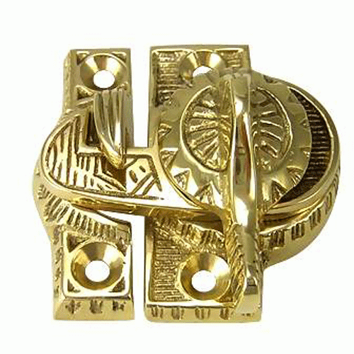 Eastlake Pattern Solid Brass Window Lock