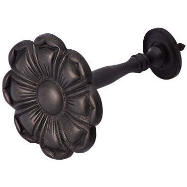 2 7/8 Inch Wide Solid Brass Curtain Tie Back - Large Flower Button (Oil Rubbed Bronze) COPPER MOUNTAIN HARDWARE