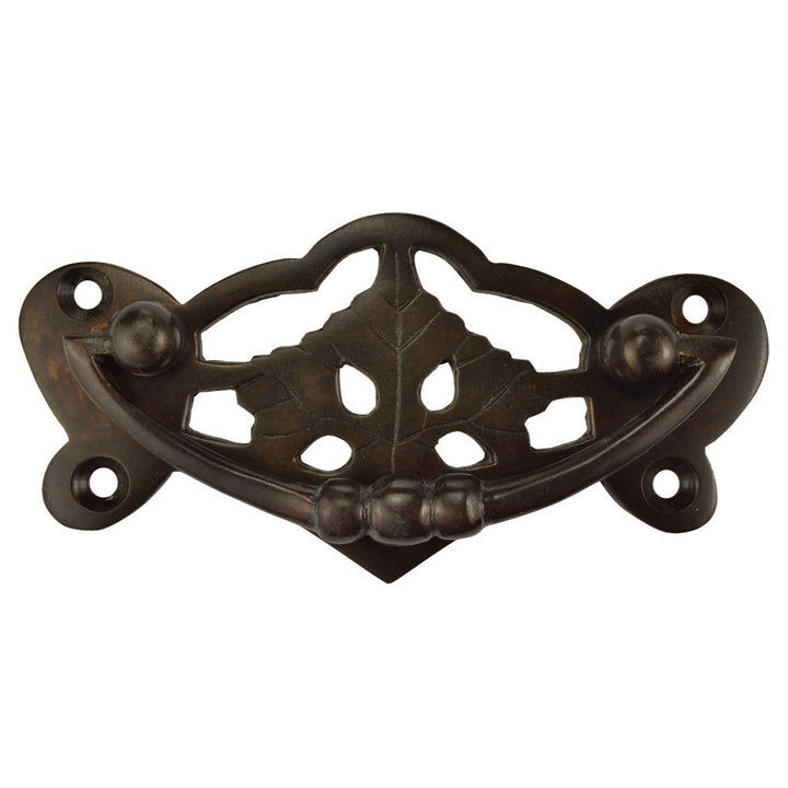 4 Inch Solid Brass Ornate Broken Leaf Bail Pull  (Oil Rubbed Bronze) COPPER MOUNTAIN HARDWARE