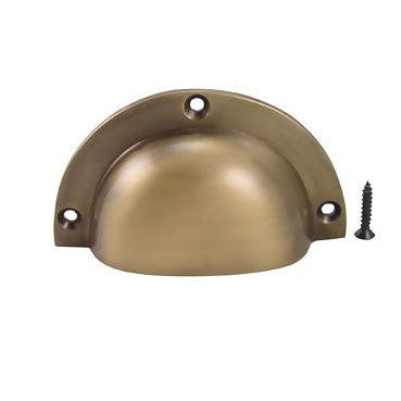 3 1/2 Inch Solid Brass Traditional Cup Pull (Antique Brass Finish) COPPER MOUNTAIN HARDWARE