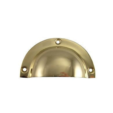 3 1/2 Inch Solid Brass Traditional Cup Pull (Polished Brass Finish) COPPER MOUNTAIN HARDWARE