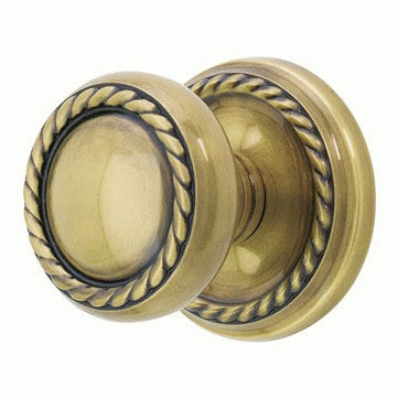 Solid Brass Rope Door Knob Set With Rope Rosette (Several Finish Options) EMTEK