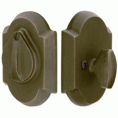 Sand Cast Distressed Traditional Single Cylinder Deadbolt With Cover EMTEK