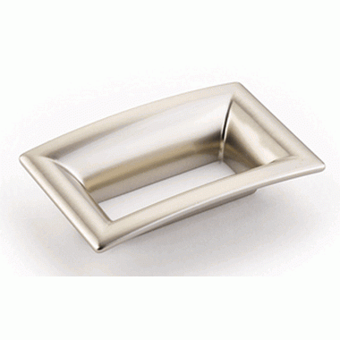 3 1/2 Inch (2.50 Inch c-c) Finestrino Flared Rectangle Pull (Brushed Nickel Finish) SCHAUB