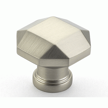 1 1/4 Inch Menlo Park Diamond Cut Knob (Satin Nickel Finish) SCHAUB