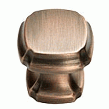 1 3/8 Inch Empire Square Knob (Empire Bronze Finish) SCHAUB