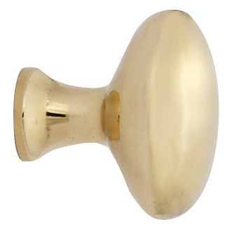 1 1/2 Inch Heavy Traditional Solid Brass Egg Cabinet Knob (Polished Brass Finish) COPPER MOUNTAIN HARDWARE