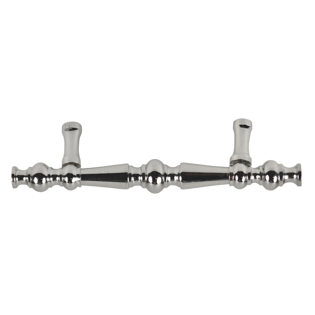 5 Inch Overall (3 Inch c-c) Solid Brass Victorian Pull (Polished Chrome Finish) COPPER MOUNTAIN HARDWARE