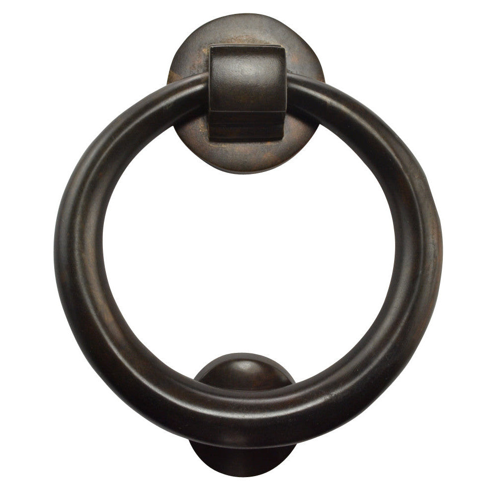 5 1/2 Inch (3 1/2 Inch c-c) Solid Brass Traditional Ring Door Knocker (Oil Rubbed Bronze Finish) COPPER MOUNTAIN HARDWARE