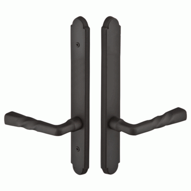 Solid Brass Arched Style Dummy Pair Multi Point Lock Trim (Matte Black Finish) EMTEK
