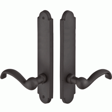 Solid Brass Arched Style Dummy Pair Multi Point Lock Trim (Flat Black Bronze Finish) EMTEK