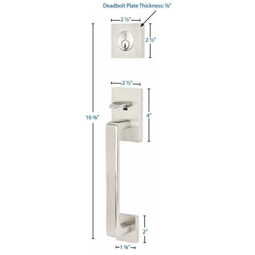 Solid Brass Baden Style Entryway Set (Brushed Nickel Finish) EMTEK