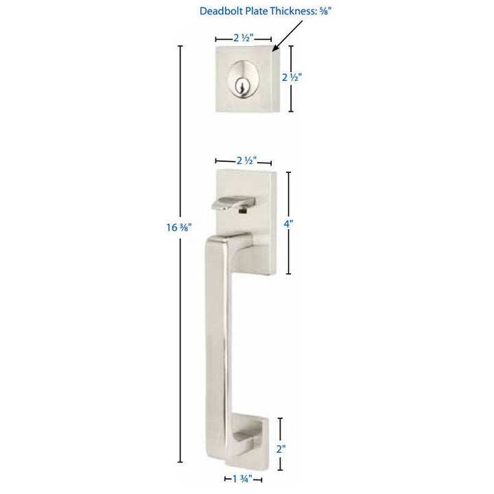 Solid Brass Baden Style Entryway Set (Brushed Nickel Finish) EMTEK