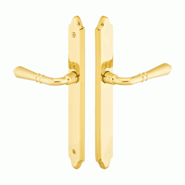 Solid Brass Concord Euro Style Dummy Pair Multi Point Lock Trim (Polished Brass Finish) EMTEK