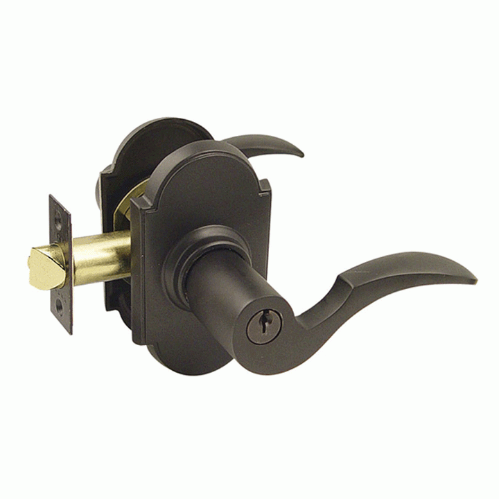 Solid Brass Cortina Key In Door Lever with #8 Rosette EMTEK