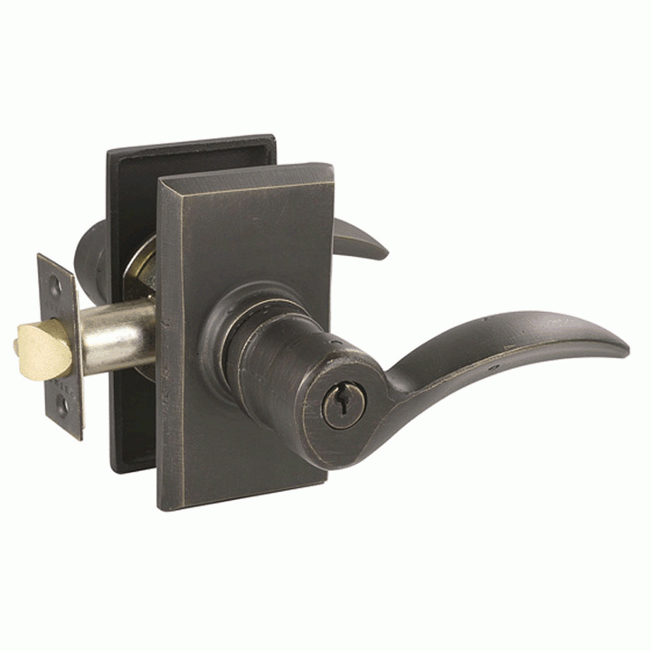 Solid Brass Durango Key In Door Lever with #3 Rosette EMTEK