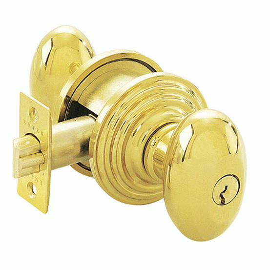 Solid Brass Egg Key In Door Knob with Regular Rosette EMTEK