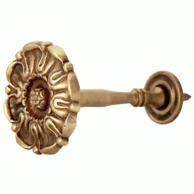 Solid Brass Floral Style Curtain Tie Back (Antique Brass Finish) Copper Mountain Hardware