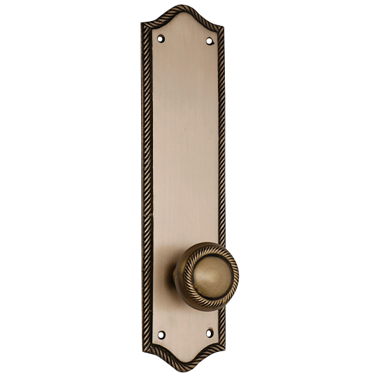 Georgian Roped Arched Backplate Door Set with Georgian Roped Door Knobs (Several Finishes Available) COPPER MOUNTAIN HARDWARE