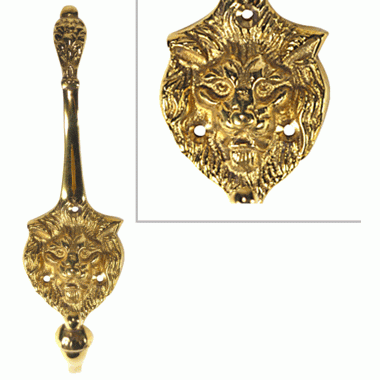 Traditional Solid Brass Lion Head Coat Hook (Polished Brass Finish) COPPER MOUNTAIN HARDWARE