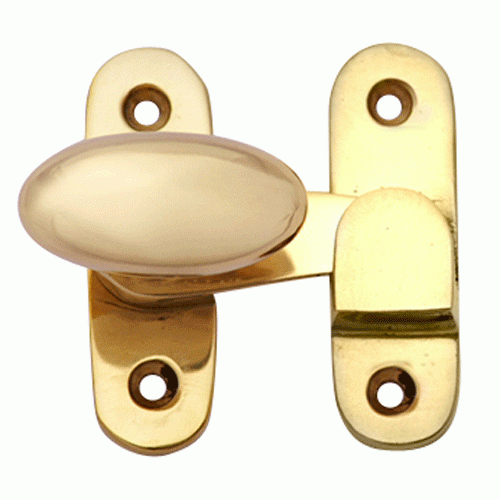 Traditional Solid Brass Oval Knob Latch Set (Lacquered Brass Finish) COPPER MOUNTAIN HARDWARE