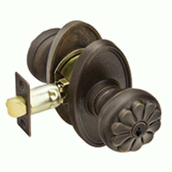 Emtek Solid Brass Petal Key In Door Knob with #13 Rosette (Several Finish Options) EMTEK