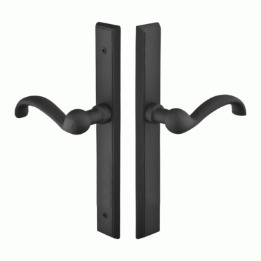 Solid Brass Rectangular Euro Style Dummy Pair Multi Point Lock Trim (Matte Black Finish) EMTEK