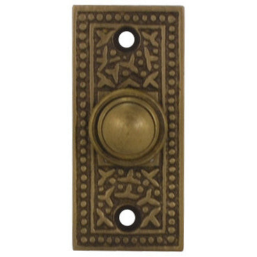 Solid Brass Rice Pattern Door Bell (Antique Brass Finish) COPPER MOUNTAIN HARDWARE