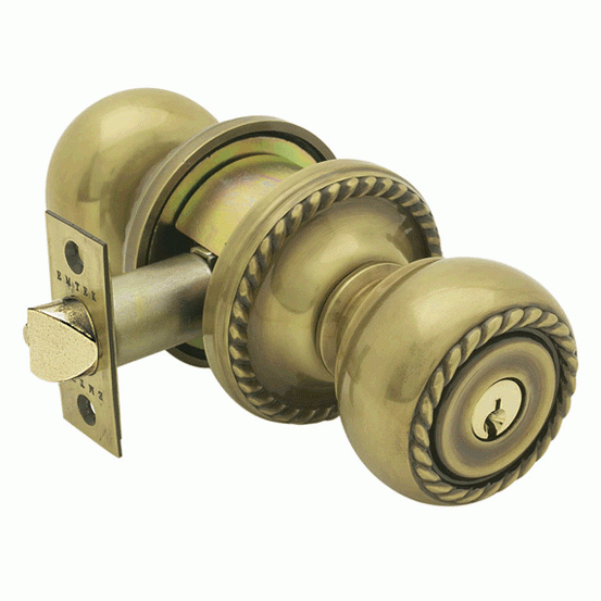 Solid Brass Rope Key In Door Knob with Rope Rosette EMTEK