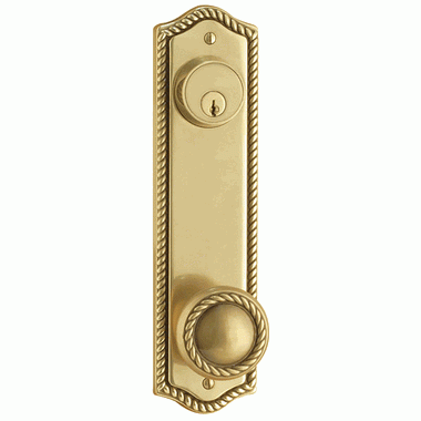 Solid Brass Rope Single Keyed Style Passage Entryway Set (Antique Brass Finish) EMTEK