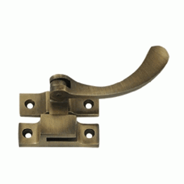 4 1/2 Inch Solid Brass Window Lock Casement Fastener (Antique Brass) DELTANA