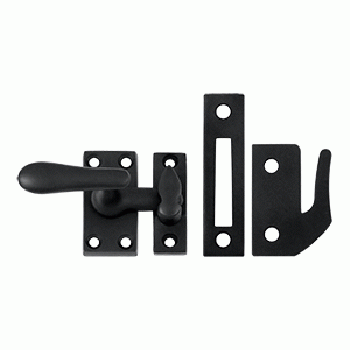 2 1/16 Inch Solid Brass Window Lock Casement Fastener (Matte Black) DELTANA