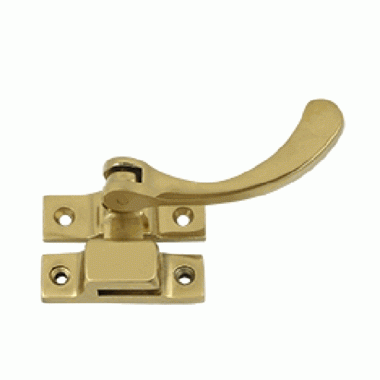 4 1/2 Inch Solid Brass Window Lock Casement Fastener (Polished Brass Finish) DELTANA