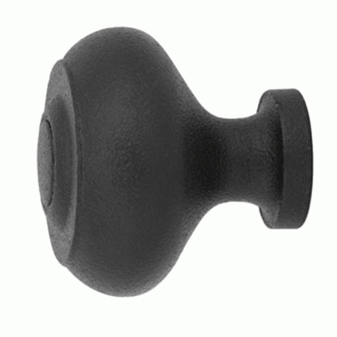 1 Inch Wrought Steel Brittany Knob (Matte Black Finish) EMTEK