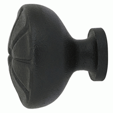 1 Inch Wrought Steel Petal Knob (Flat Black Finish) EMTEK