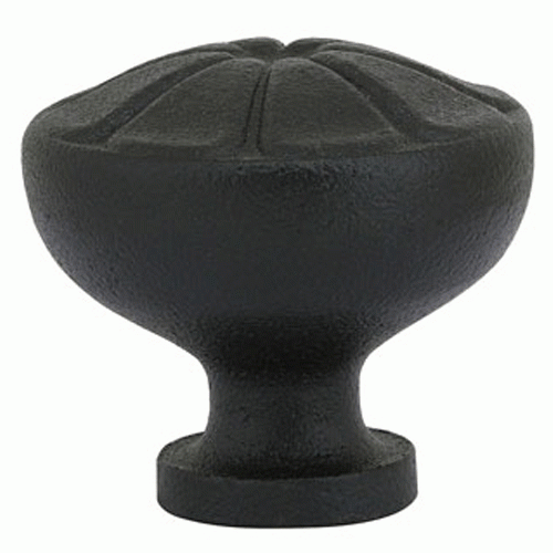 1 Inch Wrought Steel Petal Knob (Flat Black Finish) EMTEK