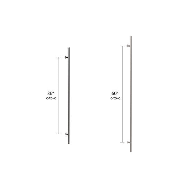 Long Round Stainless Steel Door Pull (Several Sizes & Finishes) EMTEK