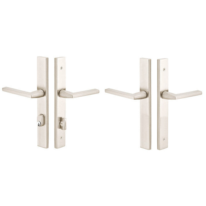 Solid Brass Modern Rectangular Style Stretto Passage Entryway Set (Brushed Nickel Finish) EMTEK