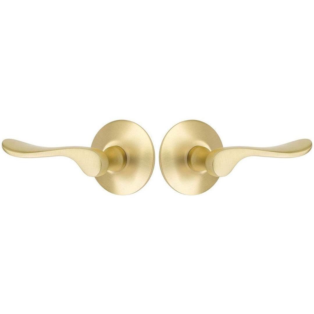 Emtek Solid Brass Luzern Lever With Modern Rosette (Several Finish Options) EMTEK