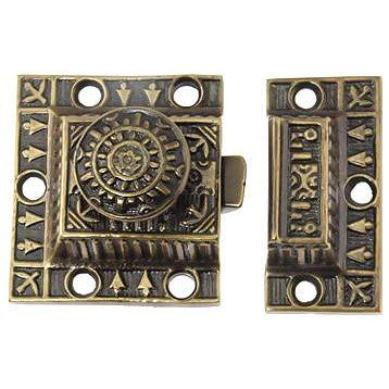 3 Inch Long Windsor Pattern Lost Wax Cast Cabinet Latch (Antique Brass Finish) COPPER MOUNTAIN HARDWARE