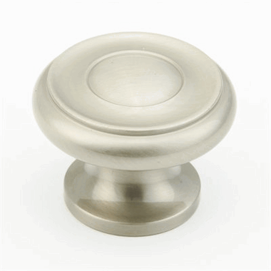 1 1/2 Inch Colonial Round Knob (Brushed Nickel Finish) SCHAUB