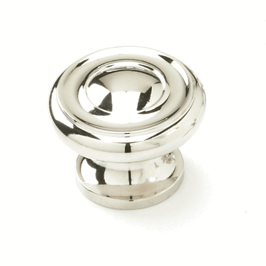 1 1/2 Inch Colonial Round Knob (Polished Nickel Finish) SCHAUB