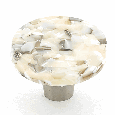 1 1/2 Inch Ice Sable Pebbles Round Knob (Stainless Steel Finish) SCHAUB