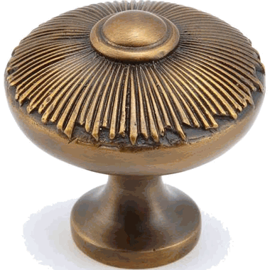 1 1/2 Inch Sunburst Round Cabinet Knob (Estate Dover Finish) SCHAUB